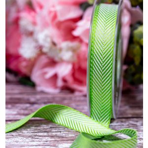 16mm green Herringbone Ribbon By Berisfords Ribbons