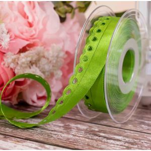 Meadow Green Lace Heart Ribbons 22mm x 15m