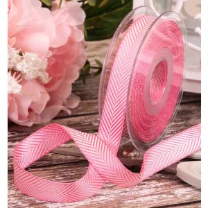 16mm Pale Pink Herringbone Ribbon By Berisfords Ribbons