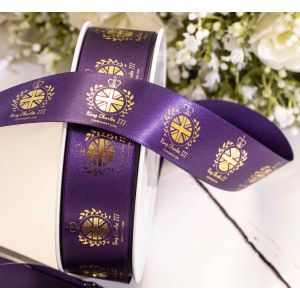 25mm Gold & Purple Coronation ribbon