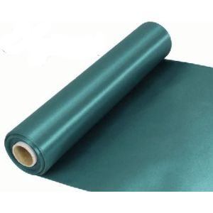 29cm Wide Green Cut Edged Satin Fabric