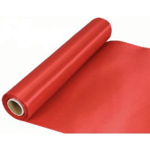 29cm Wide Red Cut Edged Satin Fabric