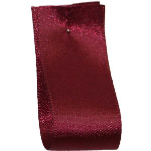 Double Satin Ribbon By Berisfords Ribbons: Burgundy (Col 405) - 3mm - 70mm widths