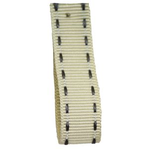 Stitched Grosgrain Ribbon Article 1339 Col: Ivory / Grey 15mm