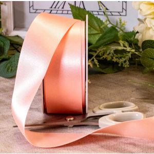 35mm double satin ribbon in pale pink by Berisfords Ribbons