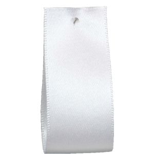 6mm x 200m White Double Satin Hanger Loop Ribbon By Berisfords