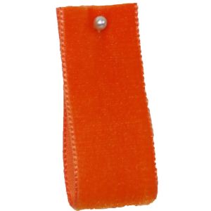 Velvet Ribbon By Berisfords Ribbons Col: Orange 9445 - available in 9mm - 50mm widths