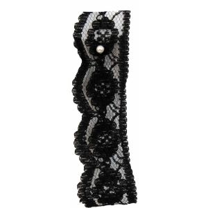 25mm Flat Black Lace By The Metre