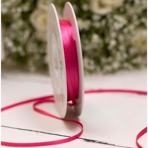 Shocking Pink Double Satin Ribbon By Berisfords in a 3mm width