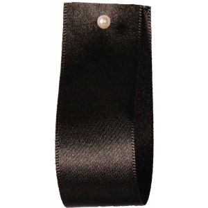 Double Satin Ribbon By Berisfords Ribbons Black (Col 10) - 3mm - 70mm widths