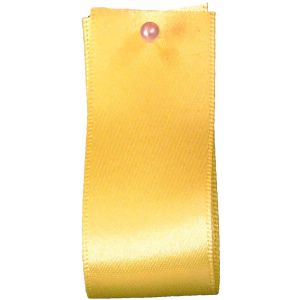 Double Satin Ribbon By Berisfords Ribbons: Yellow  (Col 679)- 3mm - 70mm widths