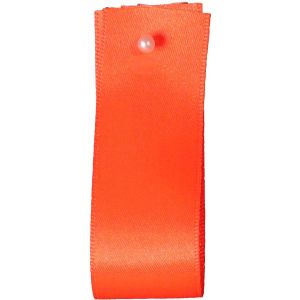 Double Satin Ribbon By Berisfords Ribbons: Flo Orange (Col 6844) - 3mm - 50mm widths