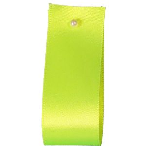 Double Satin Ribbon By Berisfords Ribbons: Flo Yellow (Col 6846) - 3mm - 50mm widths