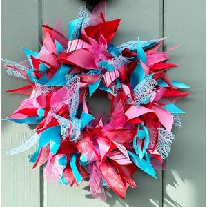 Blue & Pink Summer wreath kit in a choice of sizes