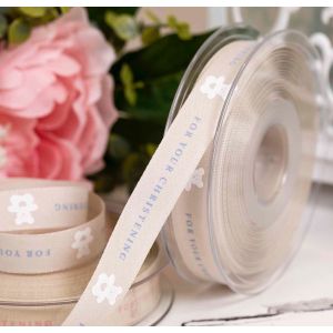 For your christening day ribbon in blue 15mm x 20m by Berisfords Ribbons