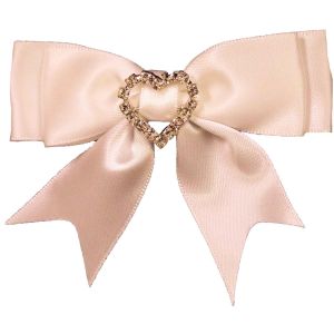 Ivory Bows With Diamante Heart