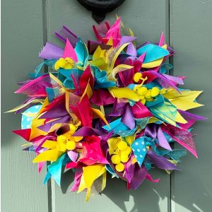 Bright Summer Wreath Kit In A Choice Of Sizes With Pompom Trim