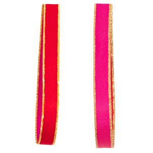 Fuchsia and red satin reversible ribbon