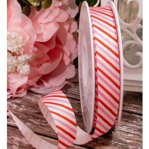 16mm candy stripe ribbon in pinks