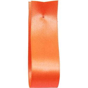 Shindo Double Satin Ribbon Flo Orange  (Col:188) - 3mm - 38mm widths