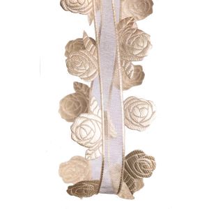 38mm wide cream rose cutout ribbon
