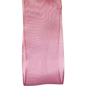 Wired Edged Sheer Ribbon - Dusty Rose 25mm, 40mm & 60mm Widths