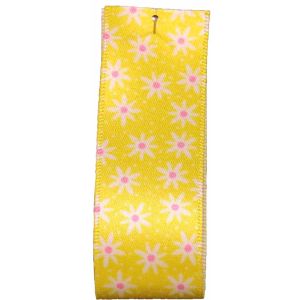 Daisy Chain Ribbon in Yellow by Berisford Ribbons 25mm 