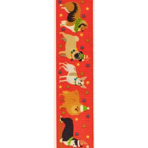 Festive Pets by Berisfords in Red - 25mm x 25m