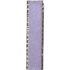Metallic Gold Edged Orchid (Lilac) Satin Ribbon in 3mm, 7mm,15mm, 25mm widths