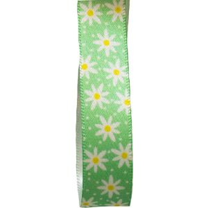 15mm green daisy chain ribbon