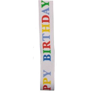 15mm Happy Birthday Ribbon By Berisfords Ribbons