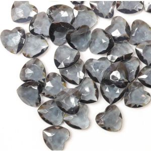 Heart Shaped Faceted Beads In Smoked Quartz