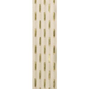Ivory & Gold Stitched Shimmer Ribbon By Berisfords Ribbons