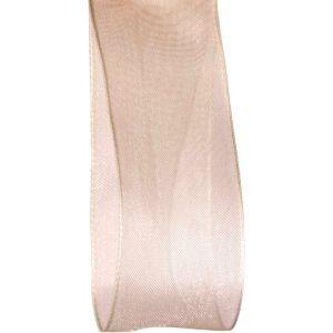 Wired Edged Sheer Ribbon - Ivory 25mm, 40mm & 60mm Widths