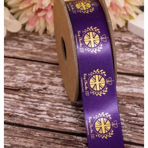 King Charles Coronation Themed Ribbon 25mm 