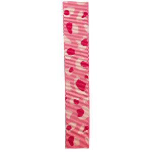 16mm Pink Leopard Print Grosgrain Ribbon By Berisfords Ribbons