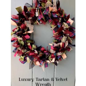 Luxury Tartan & Velvet Ribbon Wreath Kit