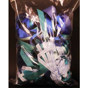 Mixed Bag Of Blue Dye House Waste Ribbon 250grm