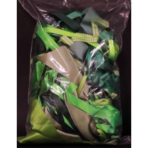 Mixed Bag Of Green Dye House Waste Ribbon 250grm
