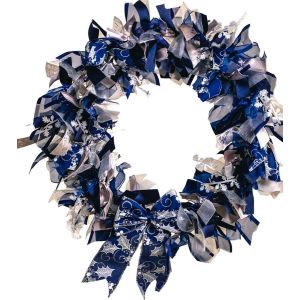 Navy & Silver Christmas Ribbon Wreath Kit