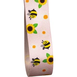 Bumble Bee Ribbon 25mm Col: Pink