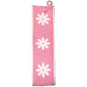 Pink 15mm Daisy Print Ribbon