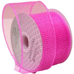 Bright Pink Deco Mesh Ribbon Shade