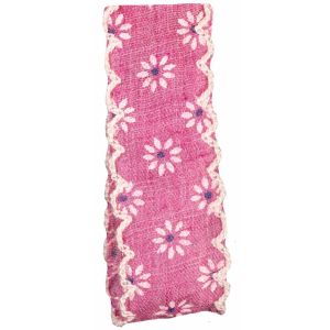 25mm Pink Cotton style scalloped edge ribbon
