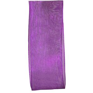 25mm wide purple woven edged sheer ribbon