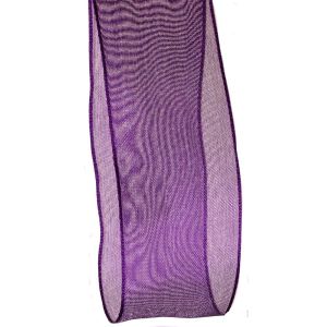 Purple Wired Edged Sheer Ribbon 
