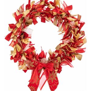 Red & Gold Christmas Wreath Kit