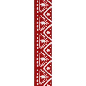 Red and white nordic Christmas tree ribbon