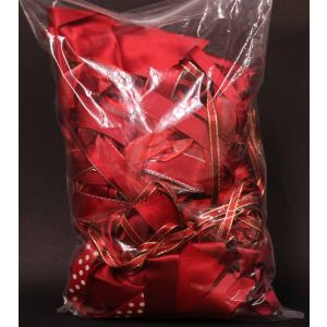 Mixed Bag Of Red Dye House Waste Ribbon 250grm