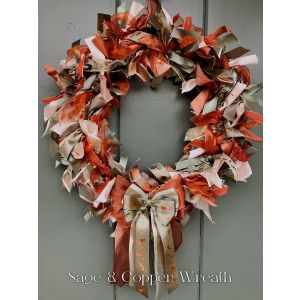 Sage and Copper Ribbon Wreath Kit